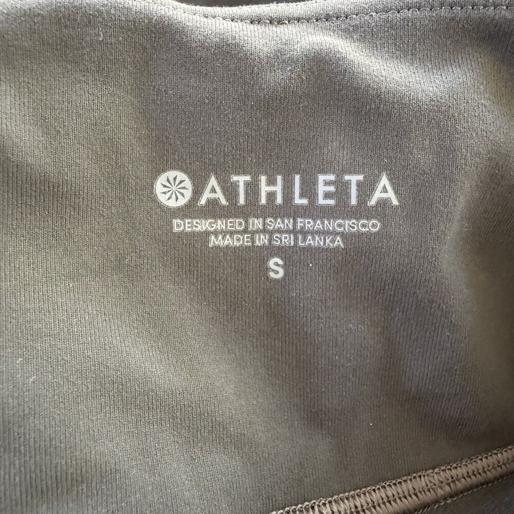 Athleta Faux Leather Leggings Women’s High Waist Grey Stretch Pull On Pants - Picture 4 of 6